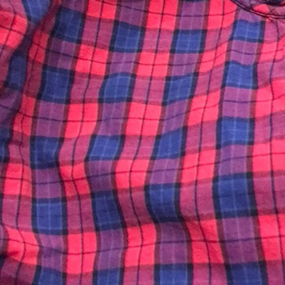 GAP Women’s Plaid Button Down Blouse Pink Blue Purple XL - Picture 3 of 3